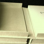 Edition of 12 hand bound books, laser and letterpress, with clamshell presentation box.